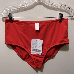 Inmocean nwt high waist ‎ Bikini Bottoms Size large bright orange